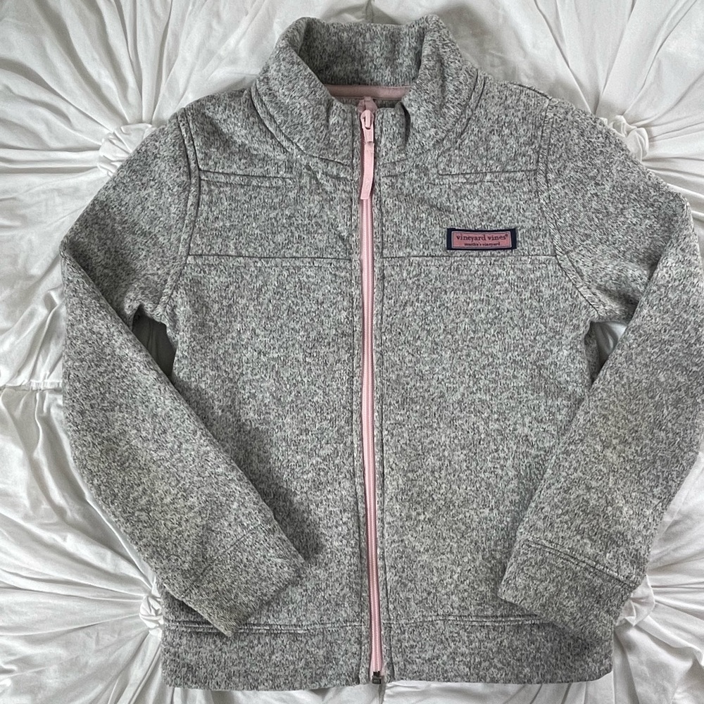 Girls Vineyard Vines Full Zip Fleece Sweater